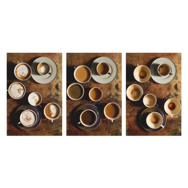 quadros modernos para quarto de casal Trilogy of coffee cups
