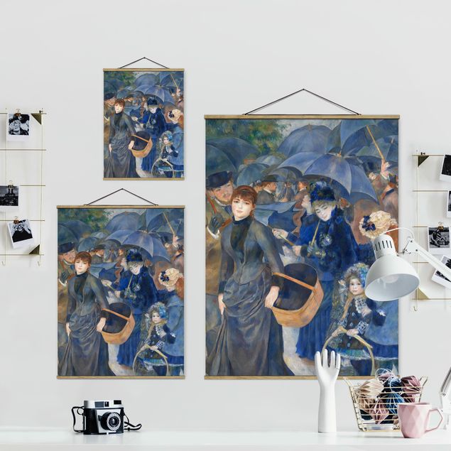 quadros decorativos para sala modernos Auguste Renoir - Umbrellas