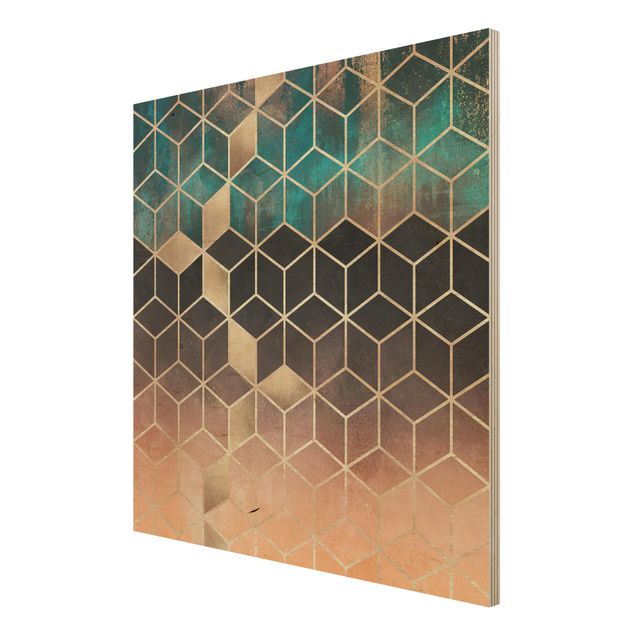 Quadros de Elisabeth Fredriksson Turquoise Rosé Golden Geometry