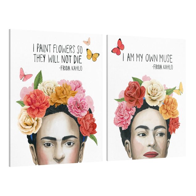 quadro com flores Frida's Thoughts Set I