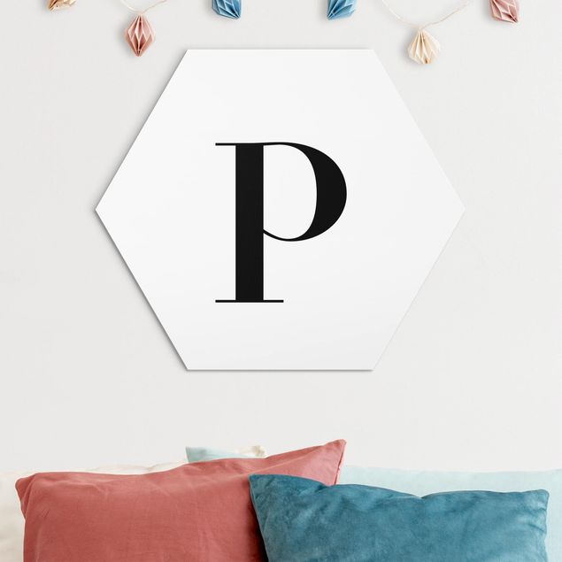 quadro letras Letter Serif White P
