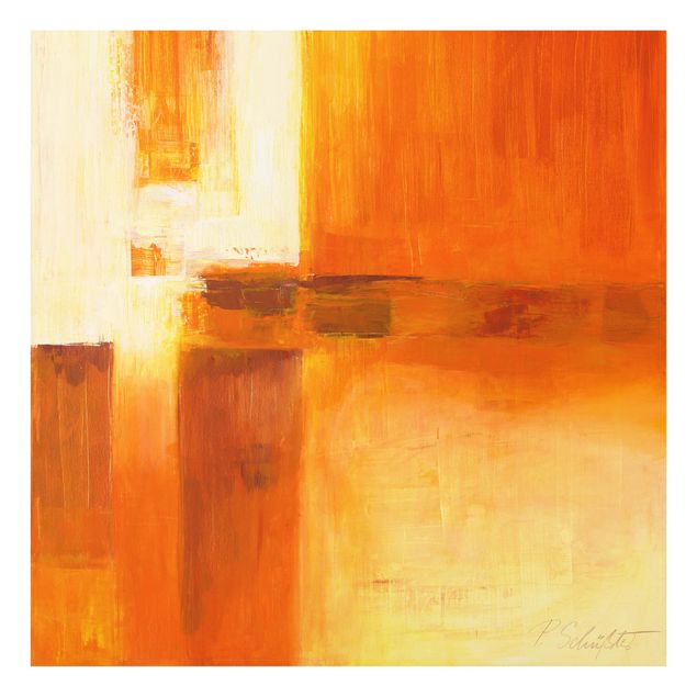 Painel anti-salpicos de cozinha Petra Schüßler - Composition In Orange And Brown 01