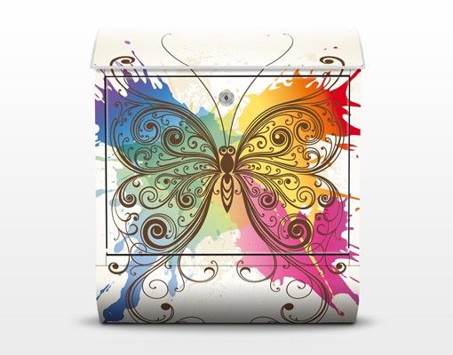 caixa de correio para muro Watercolour Butterfly