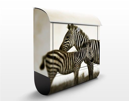 Caixas de correio animais Zebra Couple
