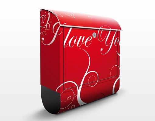 caixa de correio vermelha I Love You!