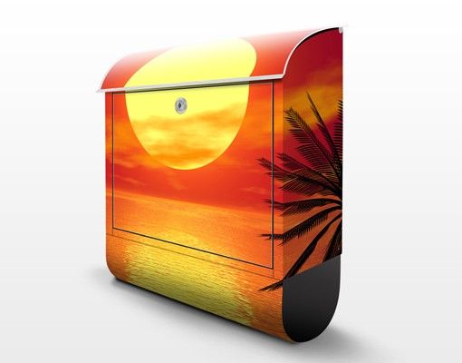 Caixas de correio em laranja Caribbean sunset