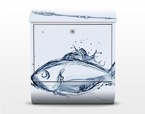 caixa de correio para muro Liquid Silver Fish