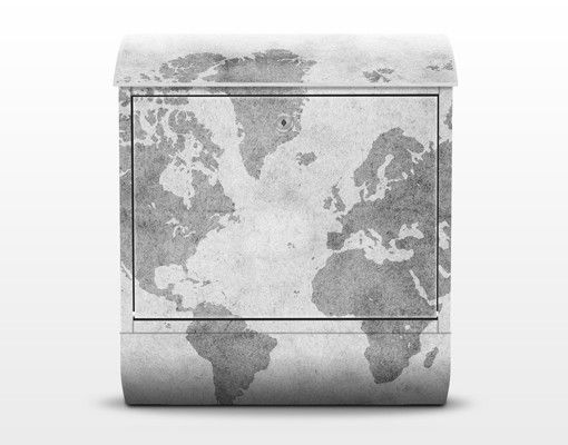 Caixas de correio em preto e branco Vintage World Map II