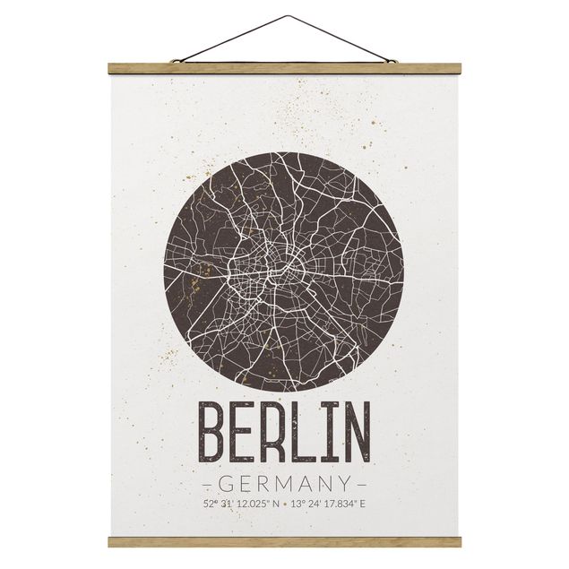 Quadros mapa mundi City Map Berlin - Retro