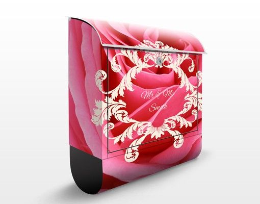Caixas de correio texto personalizado Lustful Pink Rose