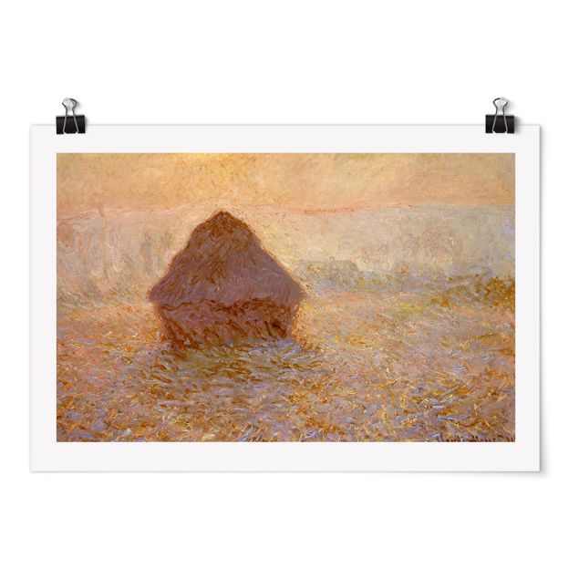 Quadros paisagens Claude Monet - Haystack In The Mist