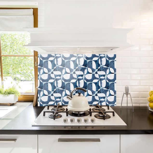Painel anti-salpicos de cozinha padrões Living Stones Pattern In Blue