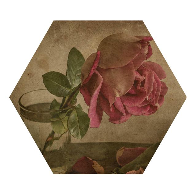 quadros em madeira para decoração Tear Of A Rose