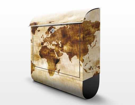 Caixas de correio em bege No.CG75 Map Of The World