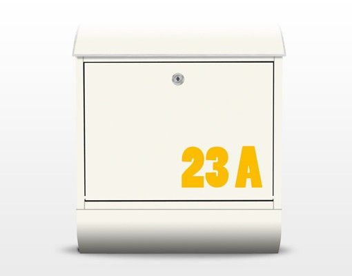 Caixas de correio em amarelo no.JS316 Customised text Yellow To Beige 39x46x13cm