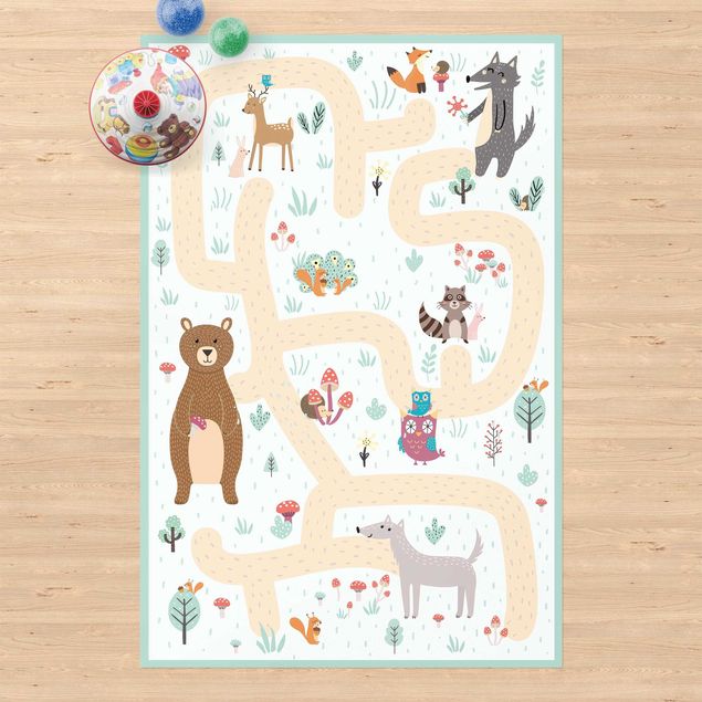 tapetes de exterior Playoom Mat Forest Animals - Friends On A Forest Path