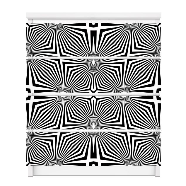 Películas autocolantes preto e branco Abstract Ornament Black And White