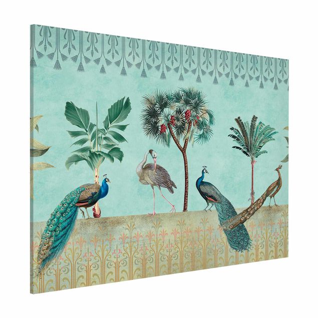 decoraçao cozinha Vintage Collage - Tropical Bird With Palm Trees