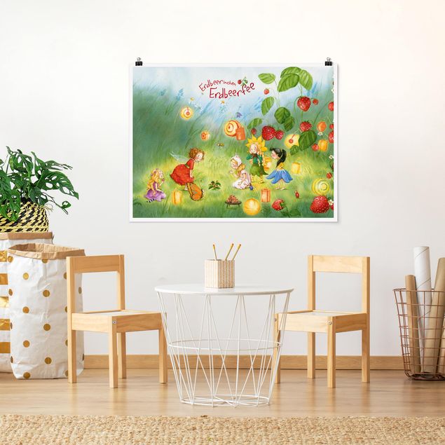 quadros decorativos para sala modernos Little Strawberry Strawberry Fairy - Lanterns