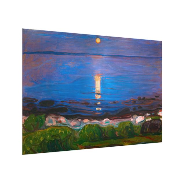 Quadros movimento artístico Pós-impressionismo Edvard Munch - Summer Night On The Sea Beach