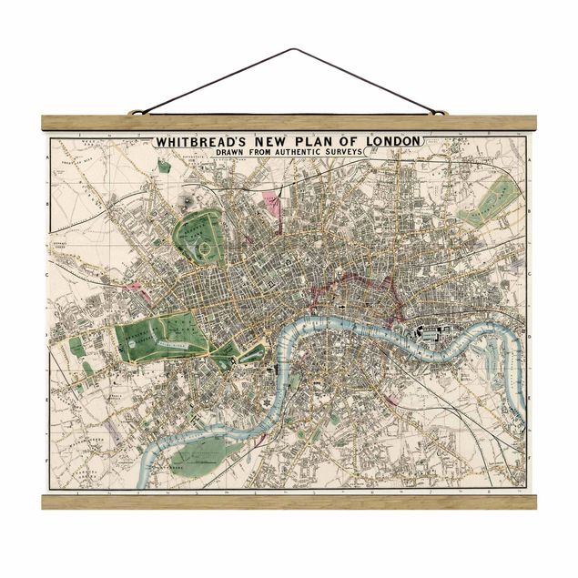 quadro mapa do mundo Vintage Map London
