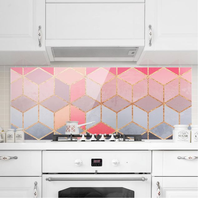 decoraçoes cozinha Colorful Pastel Golden Geometry