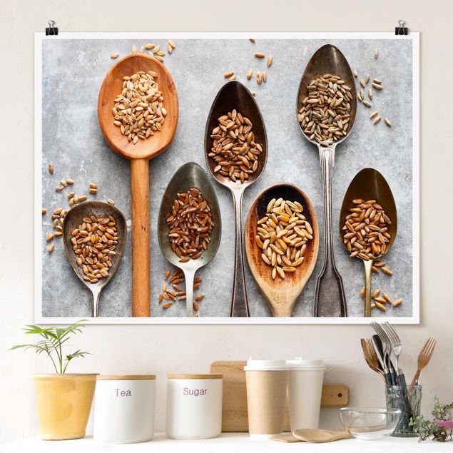 decoraçoes cozinha Cereal Grains Spoon