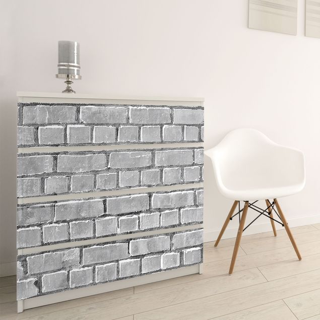 Papel autocolante para móveis mate Brick Tiles Black