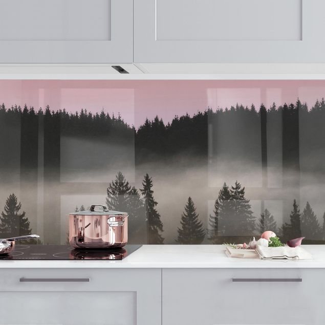 decoraçao para parede de cozinha Dreamy Foggy Forest
