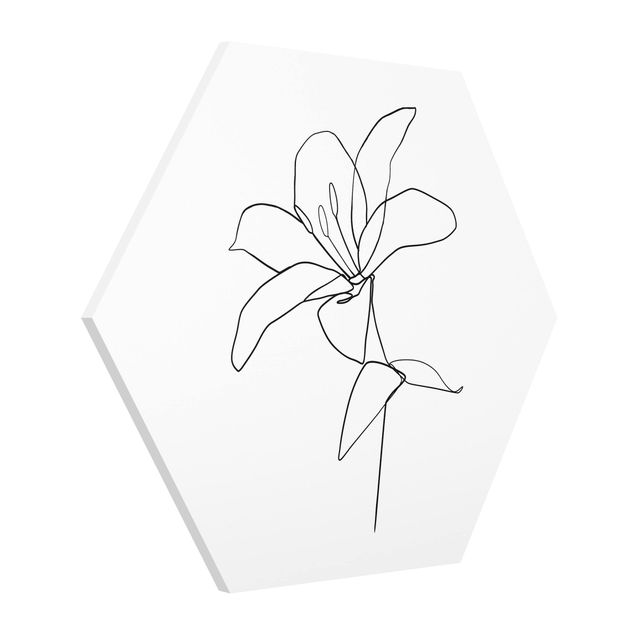 quadro com flores Line Art Flower Black White