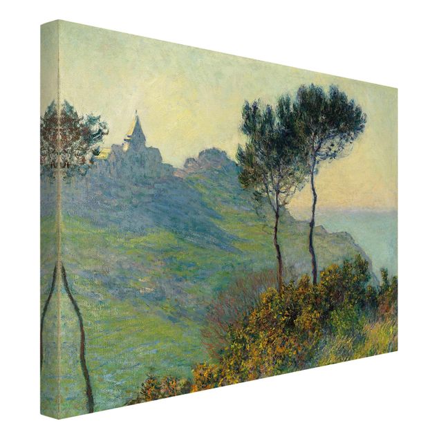 Telas decorativas montanhas Claude Monet - The Church Of Varengeville At Evening Sun