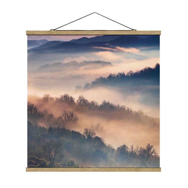 quadros de paisagens Fog At Sunset