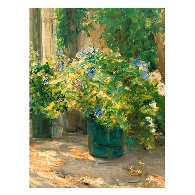 Quadros movimento artístico Impressionismo Max Liebermann - Flower Pots In Front Of The House