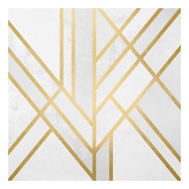 decoraçoes cozinha Art Deco Geometry White Gold