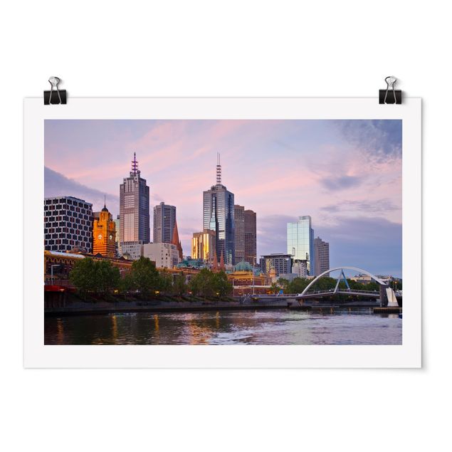 Quadros cidades Melbourne at sunset