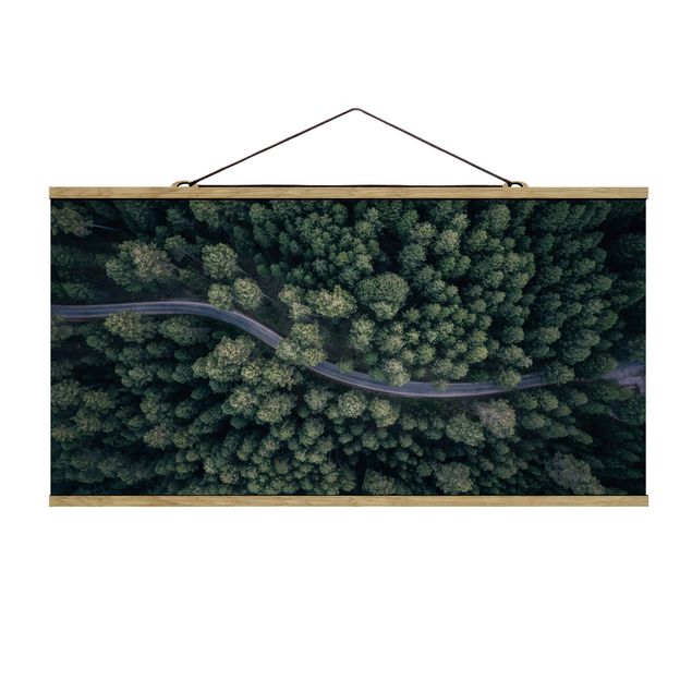 Quadros natureza Aerial View - Forest Road From The Top