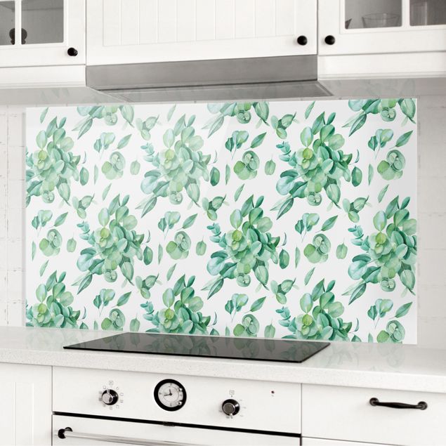decoraçoes cozinha Watercolour Eucalyptus Bouquet Pattern