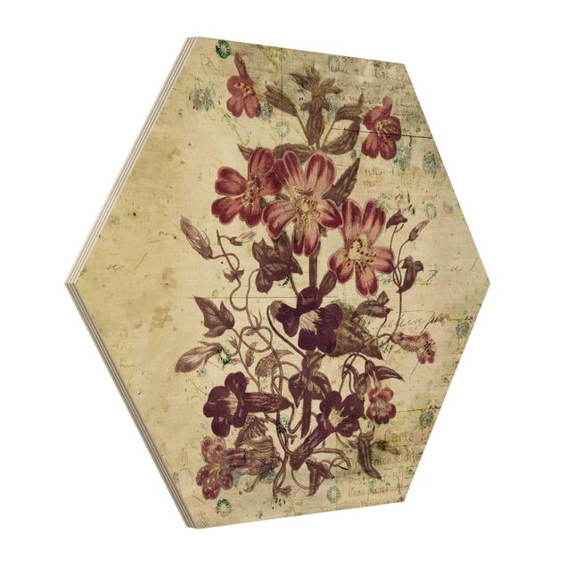 Quadros em madeira vintage Vintage Floral Design