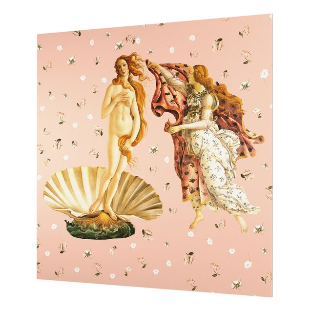 Painel anti-salpicos de cozinha The Venus By Botticelli On Pink