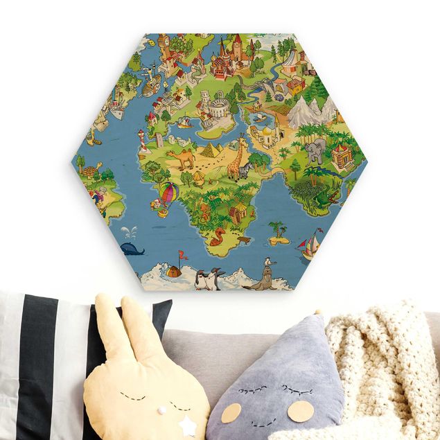 decoração para quartos infantis Great and Funny Worldmap