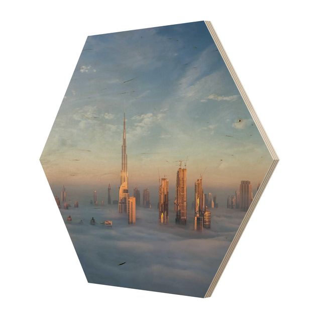 Quadros hexagonais Dubai Above The Clouds