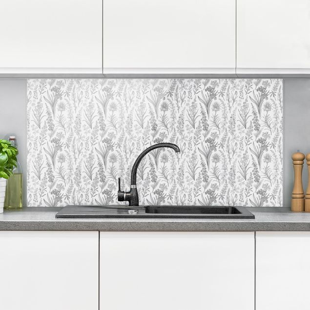 decoraçoes cozinha Flower Waves In Gray