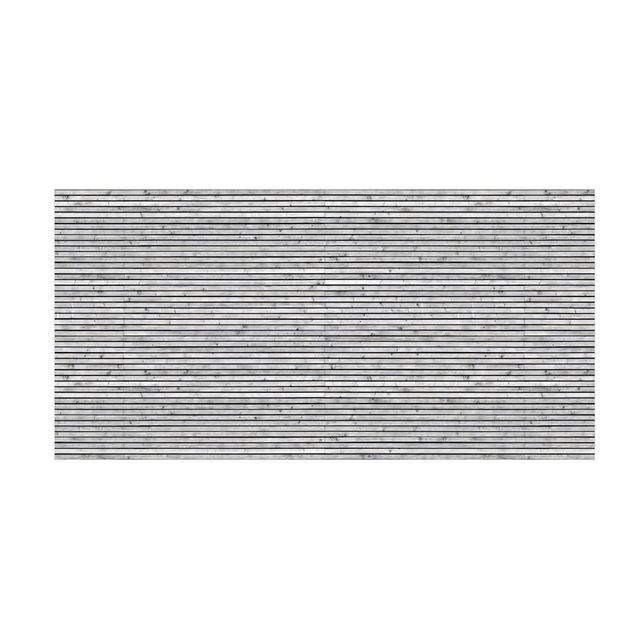 Tapetes imitação pedra Wooden Wall With Narrow Strips Black And White