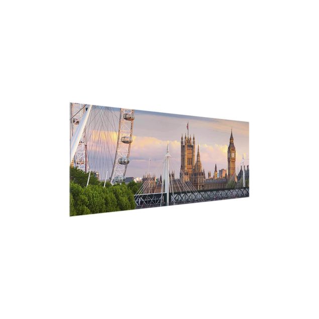 Quadros em vidro cidades e paisagens urbanas Westminster Palace London