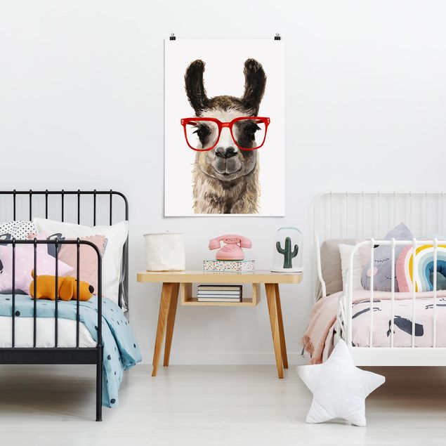 Posters animais Hip Lama With Glasses II