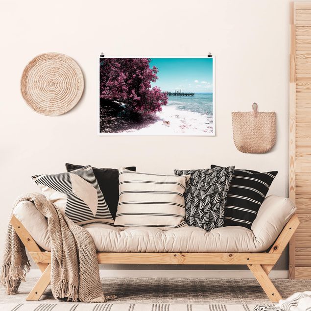 quadro com árvore Paradise Beach Isla Mujeres