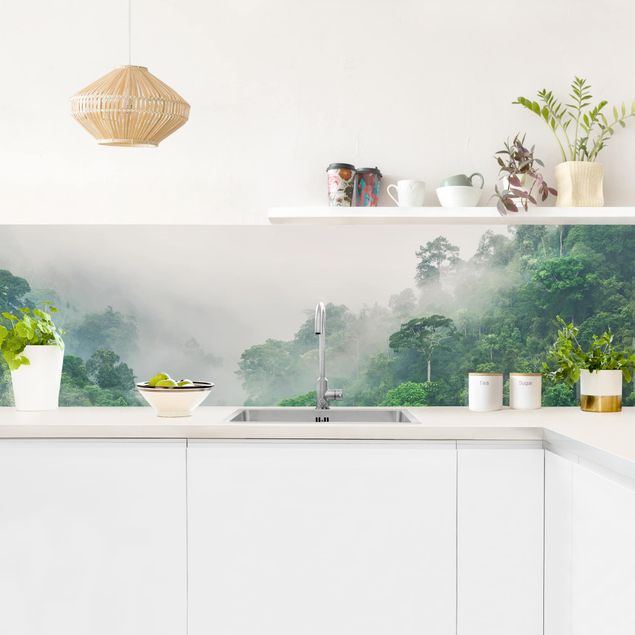 Backsplash de cozinha flores Jungle In The Fog