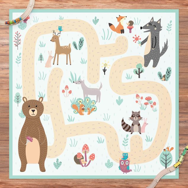 tapete varanda Playoom Mat Forest Animals - Friends On A Forest Path