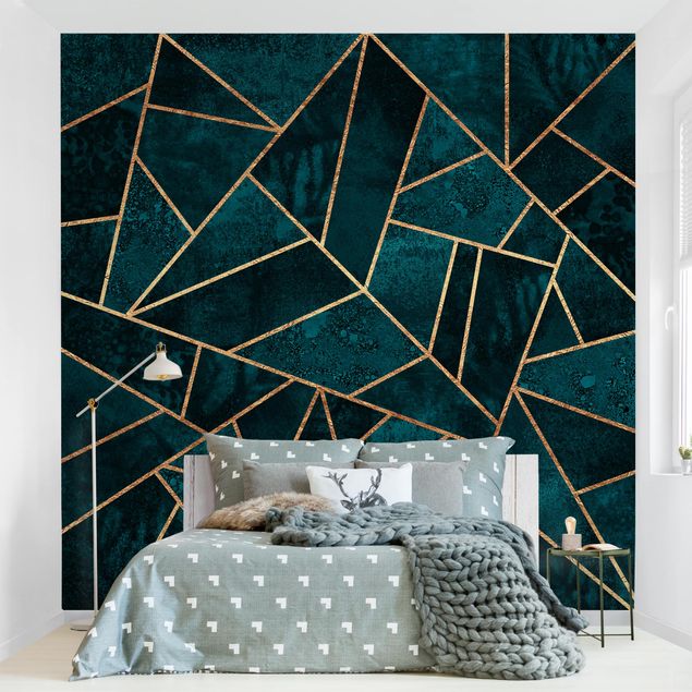 decoraçao para parede de cozinha Dark Turquoise With Gold