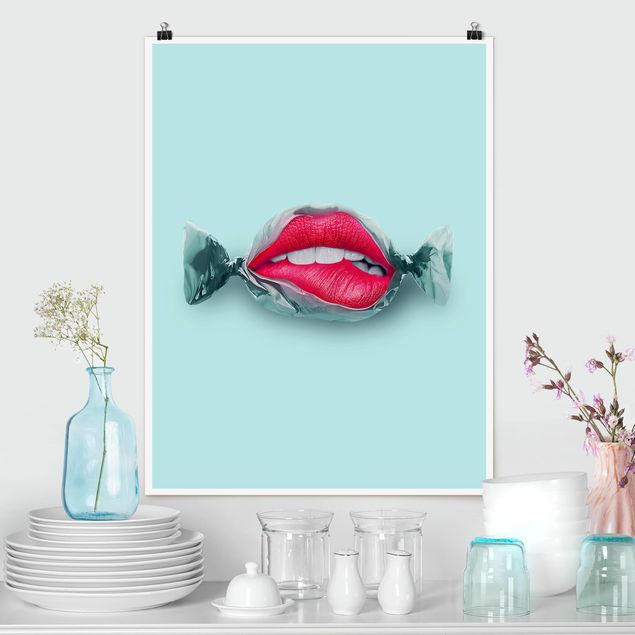 decoraçao para parede de cozinha Candy With Lips